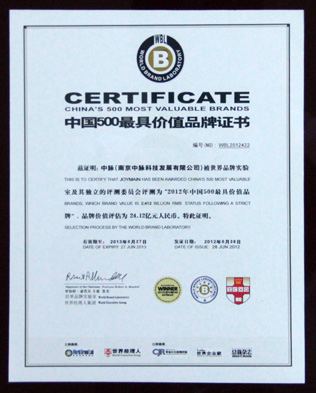 2012年6月28日，世界品牌实验室在北京发布2012年中国500最具价值品牌排行榜，中脉以品牌价值24 12亿元位列其中。
